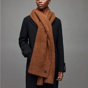 NWOT AllSaints Cozy Darby Blanket Scarf - Teddy Brown / Butterscotch Unisex
